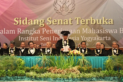 Sidang Senat Terbuka ISI Yogyakarta dalam rangka Penerimaan Mahasiswa Baru Tahun Akademik 2015/2016